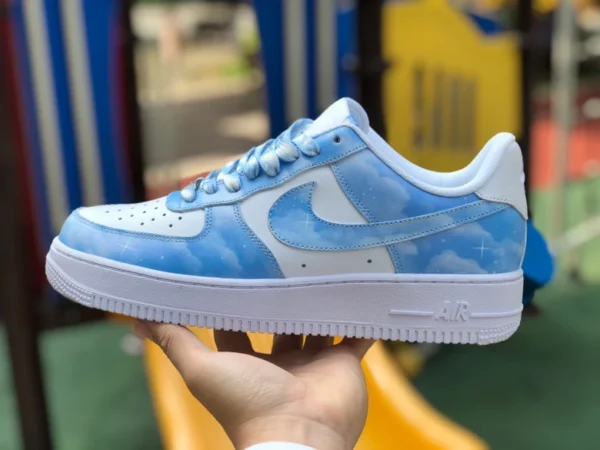 af1 ホワイト ブルー スターリー スカイ ロー ナイキ エア フォース 1 エア フォース ワン AF1 ノンスリップ カジュアル スニーカー aq4134-100