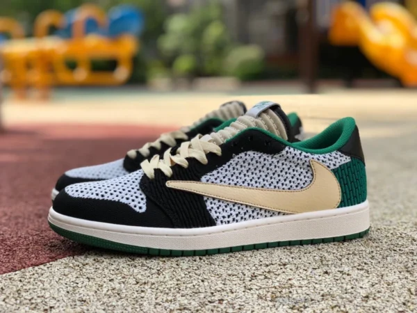 AJ1 バーブ ロートップ ホワイト & グリーン ブレイド AIR JORDAN 1 LOW Flyknit AJ1ts ロートップ ブレイド dm7866-316