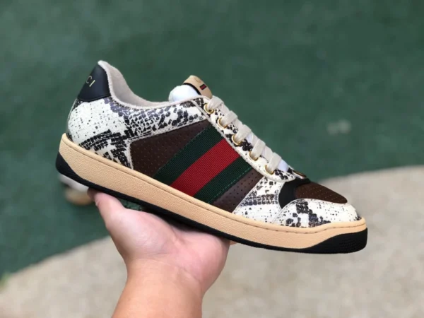 グッチ ロートップGUCCI グッチ スクリーナー ディストレスト メッシュ シューズ