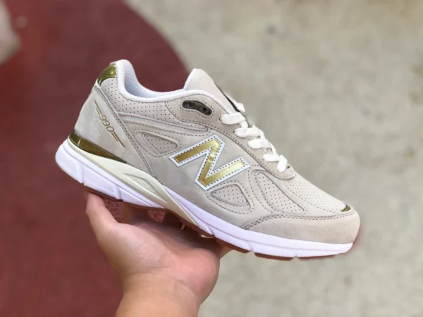 NB990m ホワイトゴールド ニューバランス 990 V4 40周年限定 レッドラベル グレー レトロ ランニングシューズ M990AG4