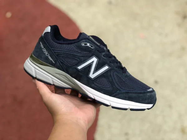 Nb990 ネイビーブルー NEW BALANCE M990NV4 アメリカンネイビーブルーカップルレトロ大統領ジョギングシューズ