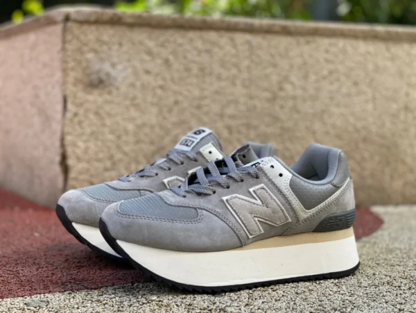 NB574 厚底 グレー NEW BALANCE レディース レトロ厚底高めカジュアルダッドシューズ WL57zba