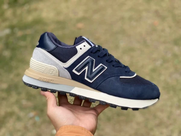 nb574 ネイビーブルー New Balance574 ベルベットメッシュ通気性カジュアルスニーカーライトブラウン U574lgbn