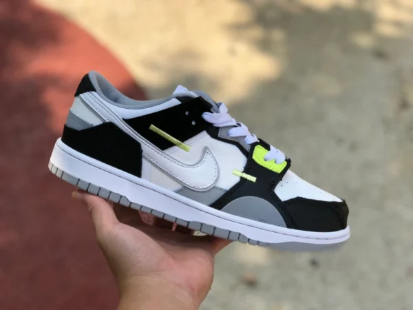 ダンク スクラップ 白黒 グリーン Nike Dunk Scrap 黒白 グリーン ステッチ ストレンジ カジュアル ローカット スニーカー DC9723-001