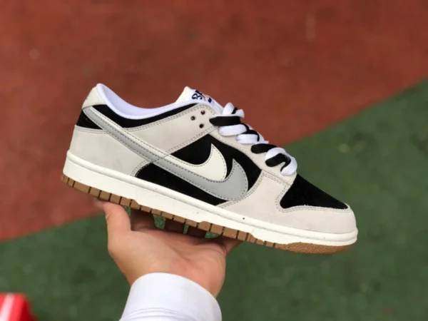 ダンク グレーとブラック ダブルフック 高品質 NiKe Dunk Low セイル ホワイト グレーとブラック ダブルフック DO9457-102