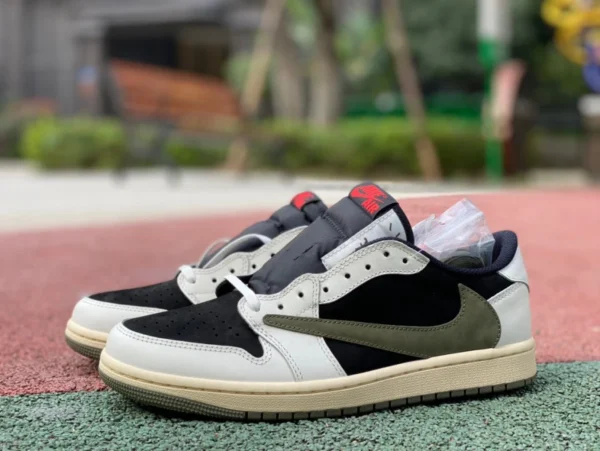 AJ1 バーブ ロー オリーブグリーン T1 ピュア オリジナル トラビス スコット x エア ジョーダン 1 ロー OG WMNS "オリーブ" DZ4137-106