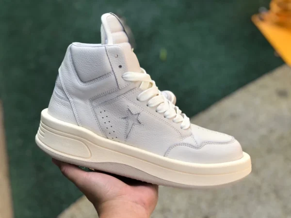 コンバース ジョイントモデル ハイトップ オフホワイトRick Owens DRKSHDW x Converse Turbodrk Weapon ジョイントモデル 滑り止め 耐摩耗性 ハイトップ レトロ バスケットボール シューズ 男女兼用