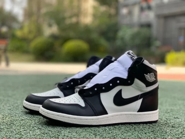 AJ1 白黒ハイトップ 85 カットピース 純正オリジナル エア ジョーダン 1 ハイ 85 AJ1 白黒パンダ ハイトップ バスケットボール シューズ BQ4422-001