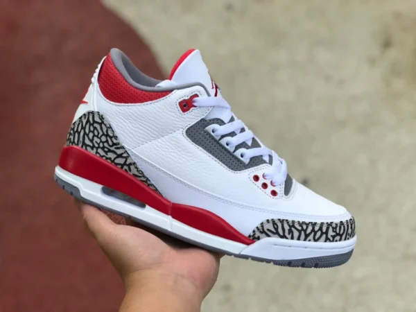 AJ3 フレイム レッド エア ジョーダン 3 のコスト効率の高いバージョン AJ3 フレイム レッド白と赤のレトロ バスケットボール シューズ DN3707-160