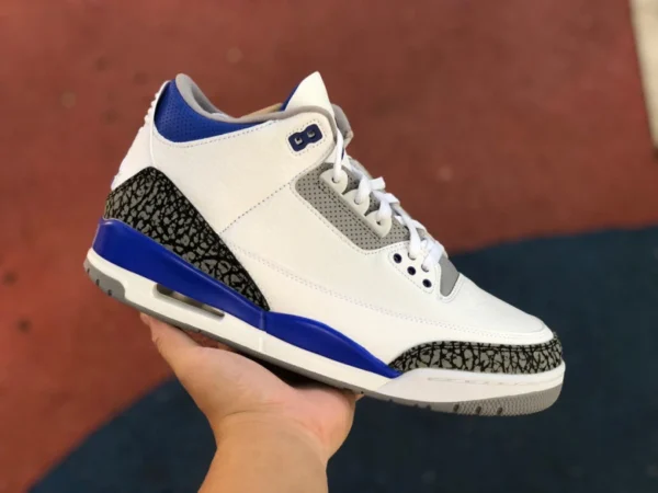 AJ3 レーシング ブルー ピュア オリジナル エア ジョーダン 3 レトロ レーサー ブルー レーシング ブルー バスケットボール シューズ CT8532-145