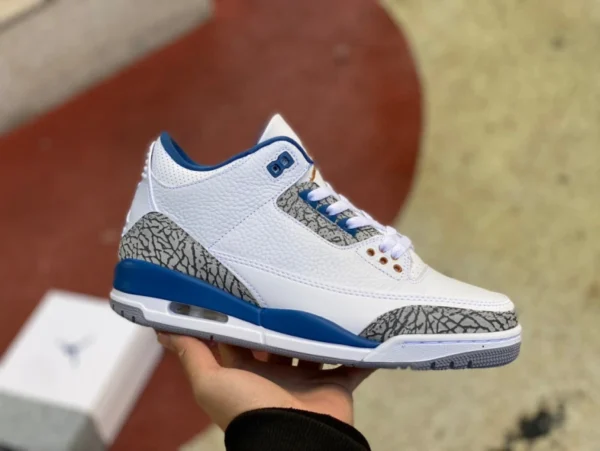 aj3 ホワイトとブルーのウィザーズ新バージョン エア ジョーダン 3 レトロ ウィザーズ プラチナ ブルー ウィザーズ バースト パターン ct8532-148