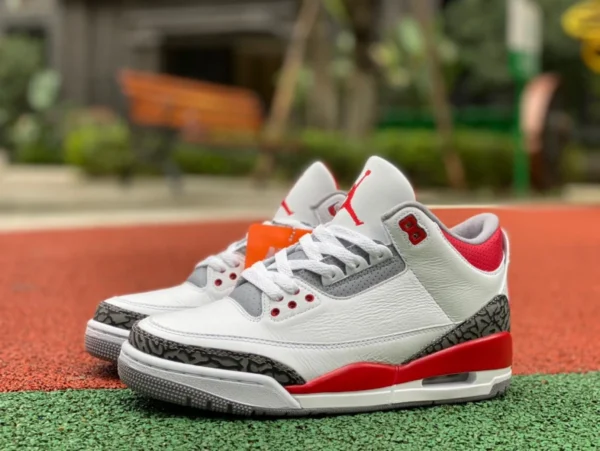 AJ3 フレイムレッド エア ジョーダン 3 フレイム レッド ホワイト レッド ミッドトップ レトロ バスケットボール シューズ DN3707-160