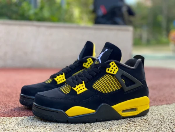 AJ4 黒と黄色のサンダー エア ジョーダン 4 サンダー ミッド AJ4 黒と黄色のサンダー ゴッド レプリカ バスケットボール シューズ DH6927-017