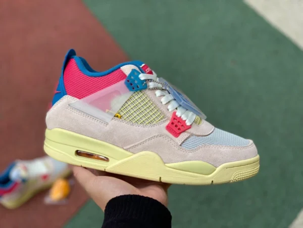 aj4un ピンク ブルー ファースト レイヤー レザー エア ジョーダン 4 x ユニオン AJ4 ユニオン ジョイント サウスコースト ピンク ブルー DC9533800