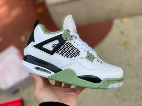 AJ4 ホワイト グリーン セージ エア ジョーダン 4 AJ4 ホワイト グリーン ブラック 抹茶グリーン シーソルト ミッドトップ バスケットボール シューズ AQ9129-103 131