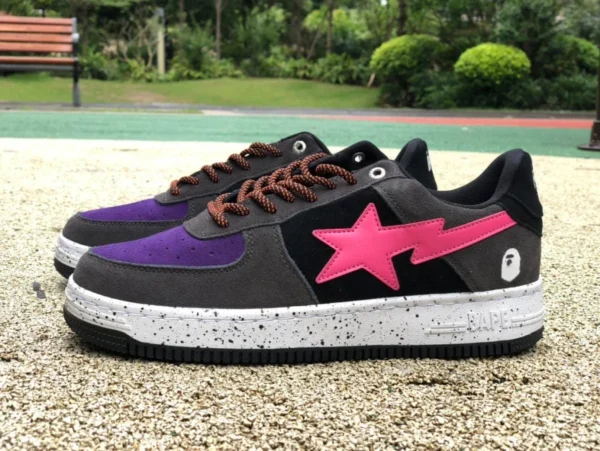 エイプマン黒紫ピンク新バージョン BAPE STA SK8 新しいスニーカースターカジュアルシューズエイプマンロートップスポーツシューズ