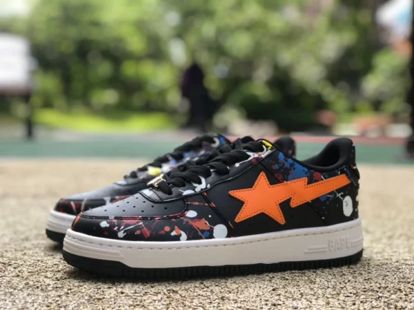 エイプマンブラックオレンジグラフィティ新バージョン BAPE STA SK8 新しいスニーカースターカジュアルシューズエイプマンロートップスポーツシューズ