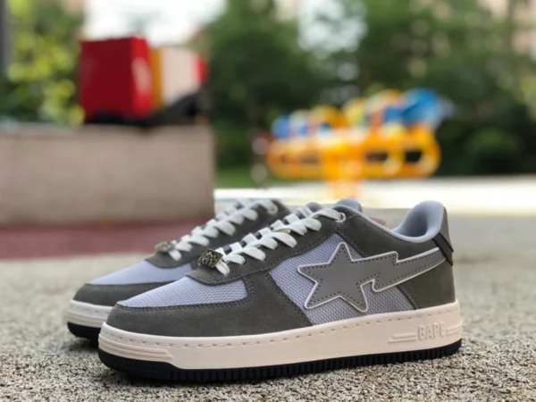 エイプ グレー ライトグリーン新バージョン BAPE STA SK8 新スニーカー スター カジュアルシューズ エイプ ロートップ スポーツシューズ