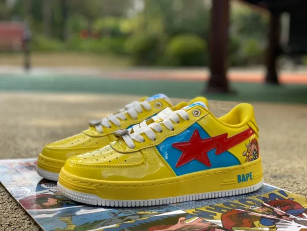 エイプマン マーベル共同ブランド イエロー ブルー レッドMarvel x Bape STA トレンド ファッション スニーカー マーベル共同ブランド 1I73-191-905