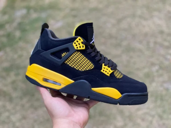 AJ4 黒と黄色のサンダー T1 ピュア オリジナル エア ジョーダン 4 サンダー ミッド AJ4 黒と黄色のサンダー メンズ ミッドトップ バスケットボール シューズ DH6927-017