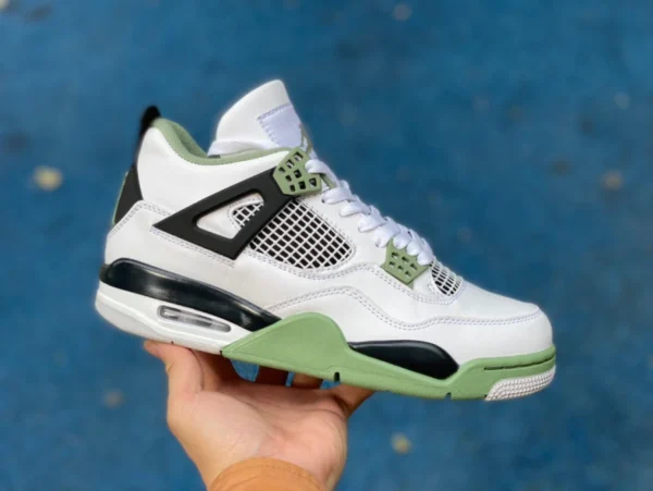 AJ4 ホワイト グリーン セージ エア ジョーダン 4 AJ4 ホワイト グリーン ブラック 抹茶グリーン シーソルト ミッドトップ バスケットボール シューズ AQ9129-103 131