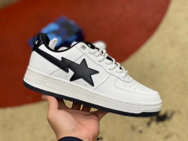 エイプマン 白と黒JJJound x A BATHING APE STA レザー 新作スニーカー スターカジュアルシューズ エイプマン ローカットスニーカー