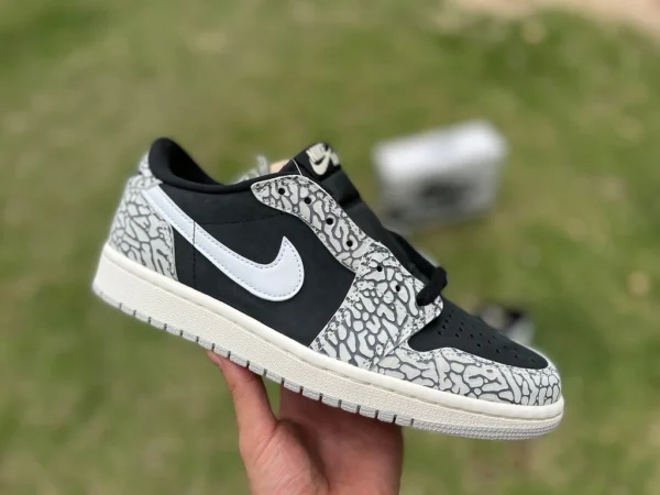 AJ1 エレファント バースト パターン ロー 外国貿易バージョン エア ジョーダン 1 ロー OG “ブラック セメント” ロートップ cz0790-001