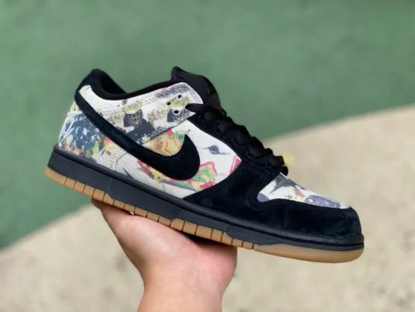 ダンク ブラック sup 共同ブランド Supreme x Nike SB Dunk Low "Rammellzee" 共同ブランド トレンド レトロ 耐摩耗性 通気性 ローカット スニーカー FD8778-001