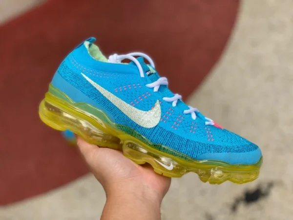 ナイキ ラージ クッション ブルーとイエロー 2023 ナイキ/Nike Air VaporMax 2023 フライニット 伸縮性 通気性 ランニング シューズ DV6840-003