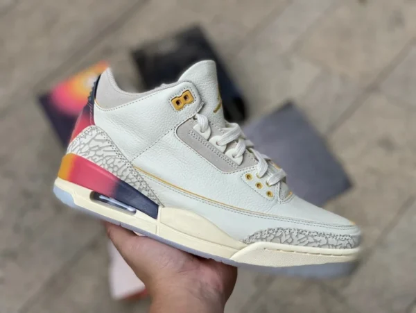 AJ3 ホワイト ブルー レッド 連名モデル オリジナルクラフトバージョン J Balvin x Jordan Air Jordan 3 連名モデル ホワイト ブルー レッド FN0344-901