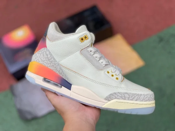 AJ3 ホワイト ブルー レッド 連名モデル 第一層バージョン J Balvin x Jordan Air Jordan 3 連名モデル ホワイト ブルー レッド FN0344-901