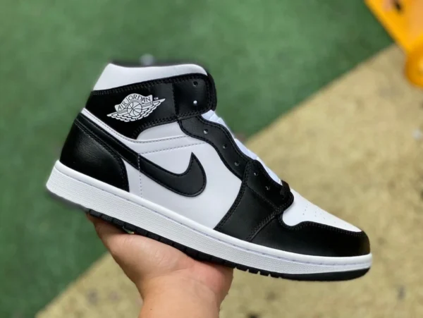 aj1mid 白黒 ピュアオリジナル エア ジョーダン 1 ミッド AJ1 白黒パンダ ミッドトップ バスケットボール シューズ DV0991-101