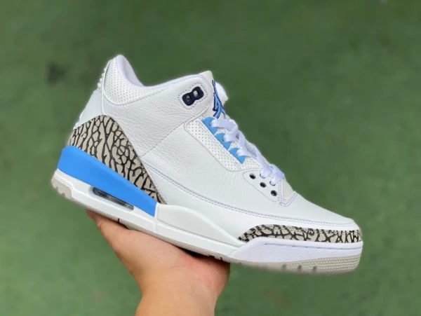 AJ3 ノースカロライナブルーカット 純正オリジナル エア ジョーダン 3 UNC AJ3 ノースカロライナブルー ホワイト ブルー バーストパターン CT8532104