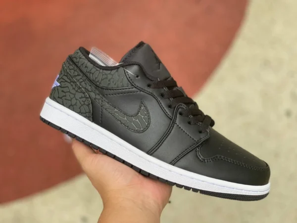 AJ1 ブラック バーストパターン ロー エア ジョーダン 1 ロー AJ1 ブラック ロートップ メンズ バスケットボール シューズ FB9907001