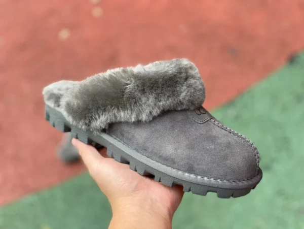 UGG コットンスリッパ グレー UGG Scuffettte 1 スエードシンプルカジュアルファッションコットンスリッパ女性用