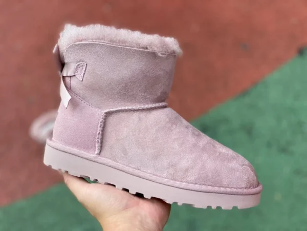 UGG リボン ピンク UGG ベイリー ムートン プラス ベルベット ウォーム ショート ミッドカーフ スノー ブーツ レディース