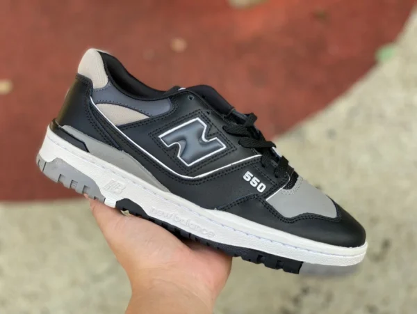 NB550 黒とグレーの純粋なオリジナルニューバランス 550 シリーズ男性と女性の同じスタイルのレトロバスケットボールシューズ BB550SR1