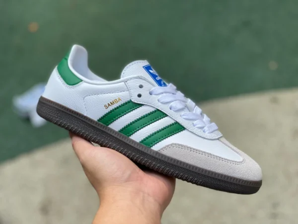 アディダス ホワイト グレー グリーンピュア オリジナル ファーストレイヤー レザー adidas Originals Samba OG カジュアル スニーカー IG1024