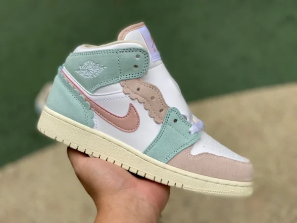 aj1mid ホワイト ブルー ピンク ピュア オリジナル エア ジョーダン 1 ミッド SE AJ1 ホワイト ブルー ピンク レトロ バスケットボール シューズ DZ5361100