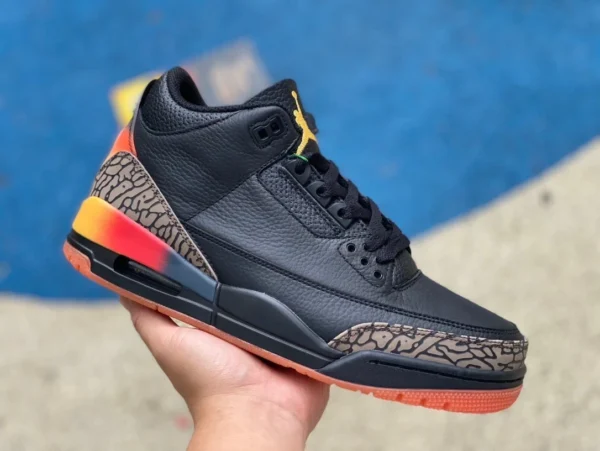 AJ3 ブラック レッド オレンジ 連名モデル J Balvin x Air Jordan 3 AJ3 ブラック レッド オレンジ FN0344-001