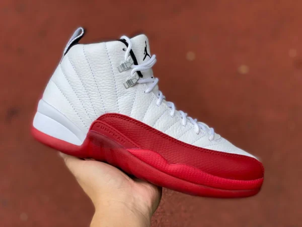 AJ12 白と赤のハイトップ J ピュア オリジナル AIR JORDAN 12 Retro "Cherry" チェリー メンズ ハイカット バスケットボール シューズ CT8013-116