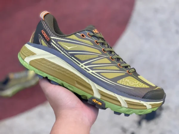 HOKA イエロー グリーン HOKA ONE ONE Mafate Speed 2 衝撃吸収 通気性 ロートップ ランニング シューズ イエロー 1126851-DOGL