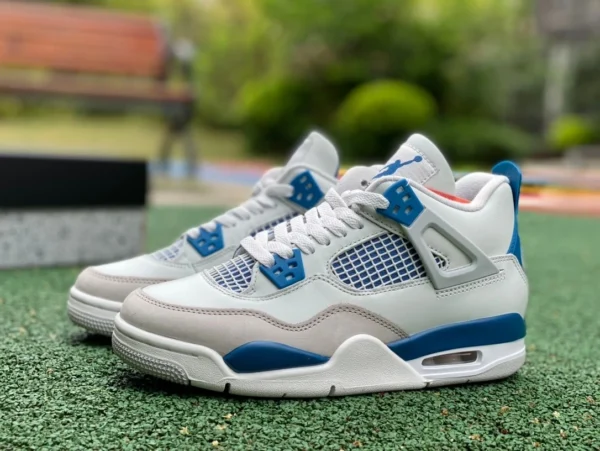 AJ4 ホワイトとブルーのレディース リアル ショット カットピース ピュア オリジナル エア ジョーダン 4 AJ4 ホワイトとブルー 2024 バージョン レトロ バスケットボール シューズ FV5029-141