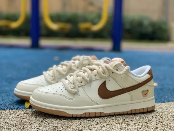 ダンク ストラップ ホワイト ヒグマ Nike Dunk Low ベージュ ミルクティーカラー 防滑 耐摩耗 ローカット スニーカー DD1873-200