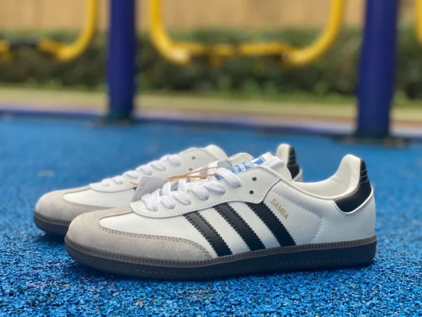 アディダス スニーカー デクサン ホワイト グレー ブラックチャンネル ピュアオリジナル adidas Originals Samba OG 黒白グレー カジュアルスニーカー B75806/7