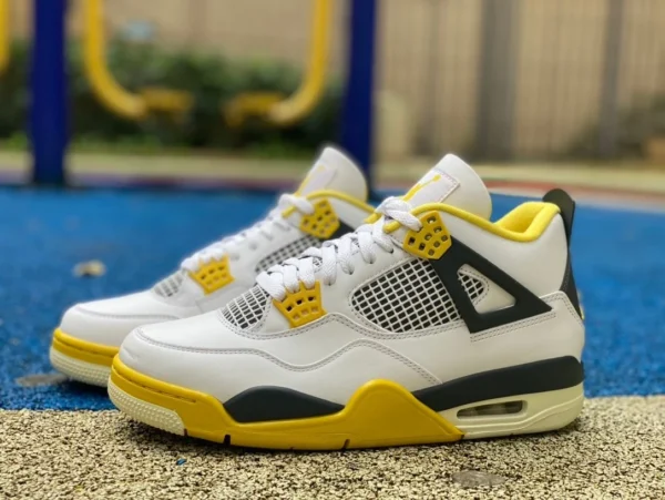 AJ4 ホワイト オレンジ イエロー ピュア オリジナル エア ジョーダン 4 AJ4 ホワイト オレンジ イエロー ミッドトップ レトロ バスケットボール シューズ AQ9129-101