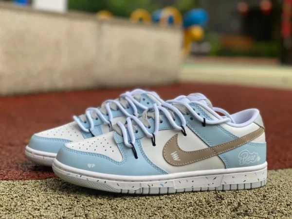 ダンク ストラップ ホワイト ブルー ブラウン Nike Dunk Low ロートップ カジュアル スニーカー DV0831-101