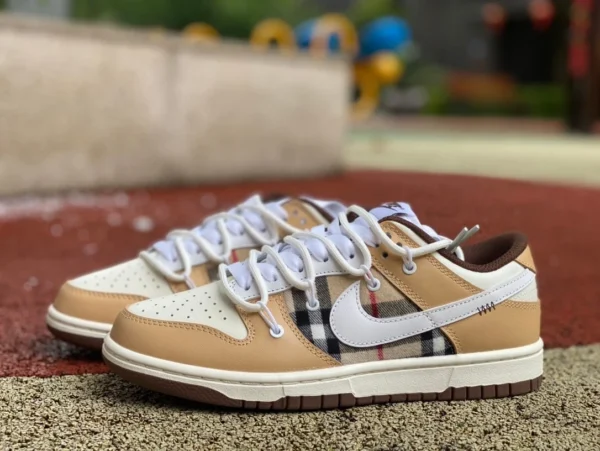 ダンクストラップ バーバリー ホワイト ブラウン ナイキ Dunk Low ロートップ カジュアル スニーカー DD1503-124