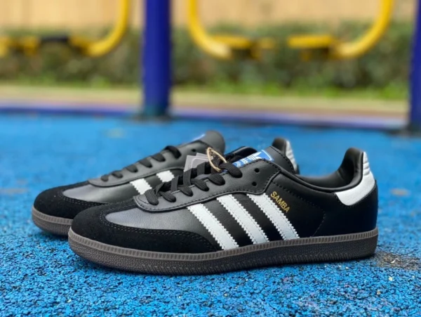 アディダス 白黒チャンネル ピュアオリジナル アディダス Adidas 男女兼用 シューズ Samba OG 黒白 グレー Dexun レトロ カジュアル スポーツ スニーカー B75807