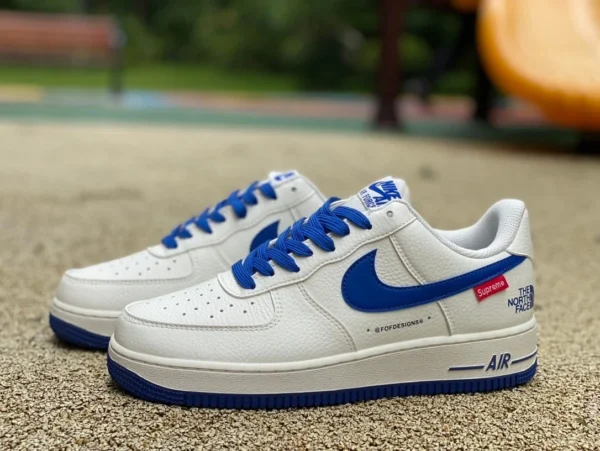 エアフォースAF1 白青ノースサップシュプリーム×ナイキ/Nike Air Force 1 BY YOU おしゃれ カジュアル スポーツ 耐摩耗スニーカー